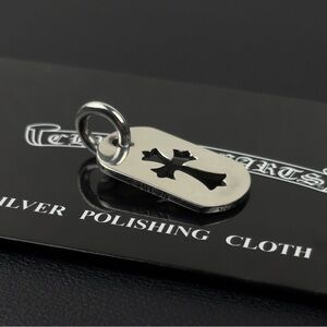 Chrome Hearts 925 Silver Cross Dog Tag Pendant For Necklace